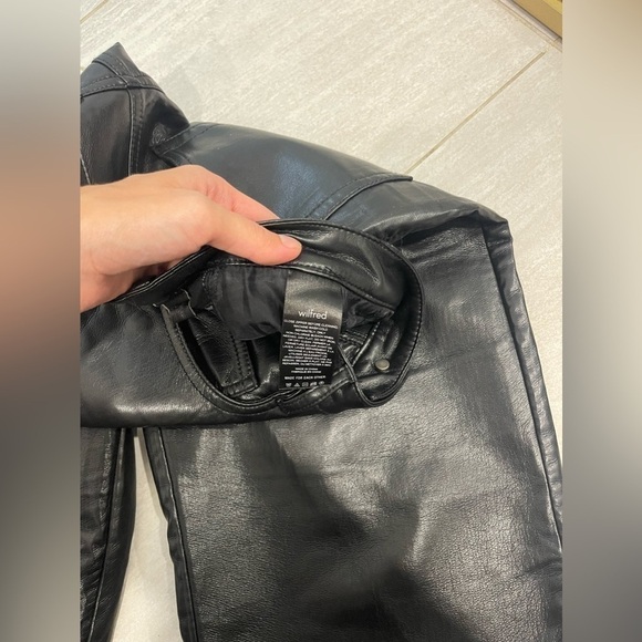 Aritzia Wilfred The Wilfred Melina pants black high waist straight size 4 - Picture 7 of 8